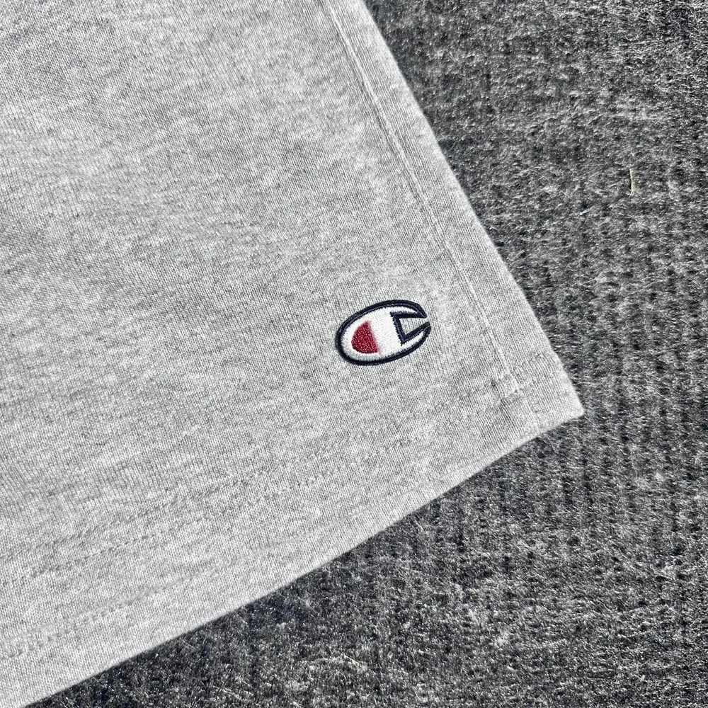 Champion Authentic Mens Heather Gray Jersey Athletic Shorts XXL Drawstring Logo